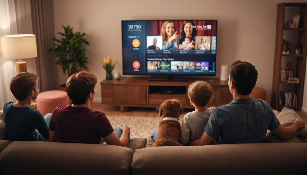 Some guys watching TV