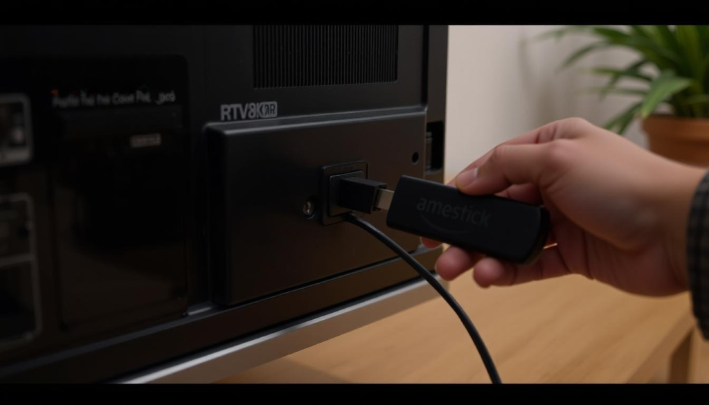 Attaching a dongle to the TV